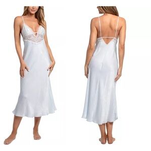 NWT Linea Donatella Women’s luxe satin bridal lingerie long gown size M white